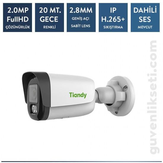 Tiandy TC-C32WP 2 MP SESLİ Color Maker Süper Starlight IP Bullet Kamera